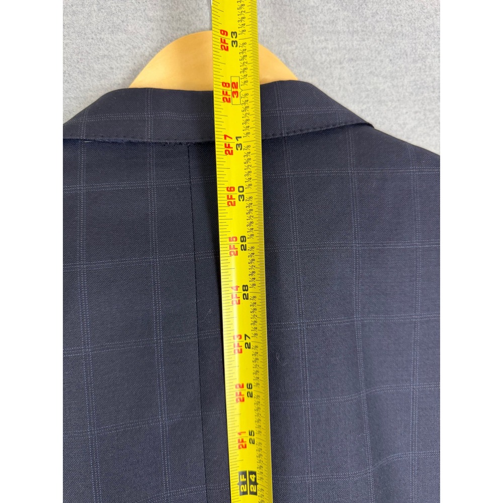 Mercury Super 120s Wool Blazer Navy Blue Windowpane Bespoke Sport Coat 42L - Picture 9 of 10